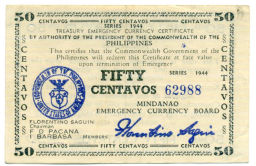 50 сентаво 1944 года Филиппины (Минданао, Администрация США)