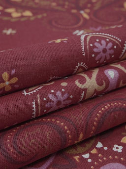 Ситец Восточные узоры (Гол. платок 0.95м*0.95м) цв.бордо, СОРТ2, ш.0.95м, хл-100%, раппорт 1.0м - Купава фото 4