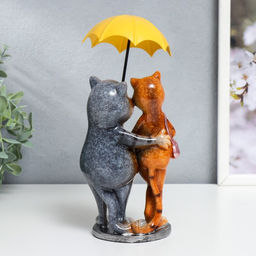 Фигурка полистоун лак «Котики. Прогулка под зонтом», 21.5×10×11.2 см