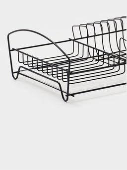 Сушилка для тарелок и кружек с поддоном 39*25*12 см, цвет черный