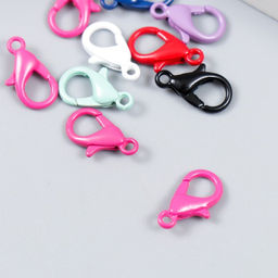 Основа для брелока карабин металл Клик МИКС набор 10шт 0,9х1,4 см - Арт узор фото 3