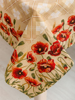 Венок маков- гобеленовая скатерть 140х140 см - Гобеленглавснаб фото 3