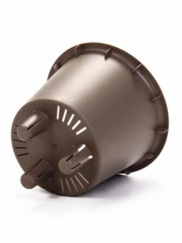 Кашпо для цветов «Рамона», 1 л, d=15 см, h=14 см, со вставкой, пластиковое, серое