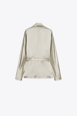 ZW COLLECTION LIMITED EDITION SATIN BELTED BLAZER - Zara фото 5