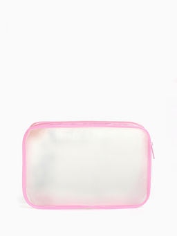 Косметичка на молнии для бассейна, с принтом, прозрачная, розовая