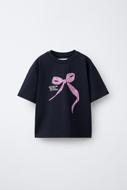 PRINTED T-SHIRT WITH BOW