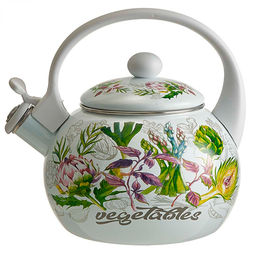 EM-1349 Чайник эмалированный со свистком 2,5 л, Vegetables