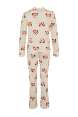 Trendyolmilla Ekru %100 Pamuklu Ay?c?kl? Gomlek-Pantolon Orme Pijama Tak?m? THMAW24PT00002 фото 16