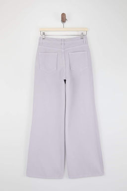 Bej DOKUMLU Yuksek Bel %100 Pamuk Wide Leg Jeans TWOSS26JE00216 - Trendyolmilla фото 4