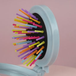 Расчёска массажная Плюшевые милости, складная, с зеркалом, d=7.5 см, МИКС - Qf фото 3