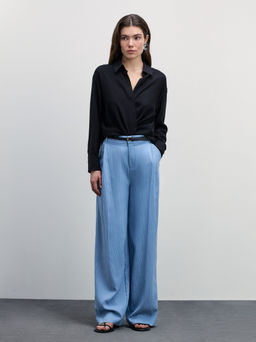 Брюки прямого кроя из вискозы с защипами / Zarina