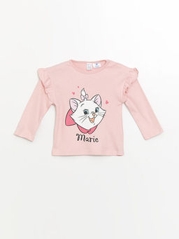 Bisiklet Yaka Uzun Kollu Mary Cat Bask?l? K?z Bebek Pijama Tak?m? - Waikiki фото 2