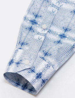 Рубашка приталенного кроя с длинным рукавом цвета индиго - Cacharel фото 3