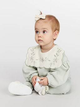 Bisiklet Yaka K?z Bebek Sweatshirt ve Tayt 2li