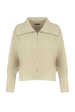 Tas Genis Kal?p Devrik Yaka Fermuarl? Triko H?rka TWOAW24HI00072