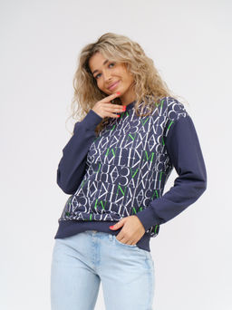 892 Свитшот "Серый/буквы/зеленый"