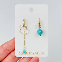 Серьги из Амазонита и Лунного камня