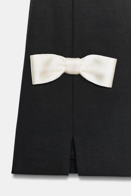 CONTRAST BOW MINI DRESS - Zara фото 4