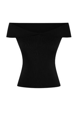 K?rm?z? Carmen Yaka Vucudu Saran Triko Ince Bluz TWOSS26BZ00322 - Trendyolmilla фото 3