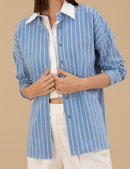 Mavi Oversize Uzun Kollu _izgili G_mlek - Pierre cardin фото 6