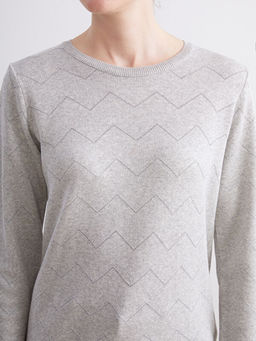 Bisiklet Yaka ?izgili Kad?n Triko Kazak