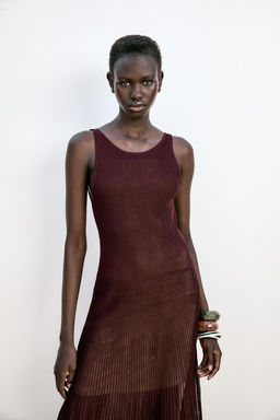 RIB KNIT LONG DRESS - Zara фото 6