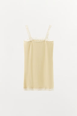 VESTIDO MINI POINTELLE ENCAJE / Crudo - Zara фото 5