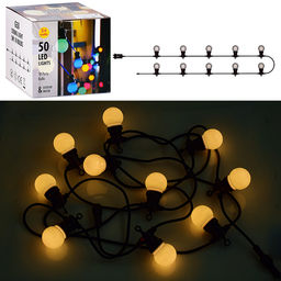 Электрогирлянда светодиодная Лампы 5,5см, 10 ламп, теплый