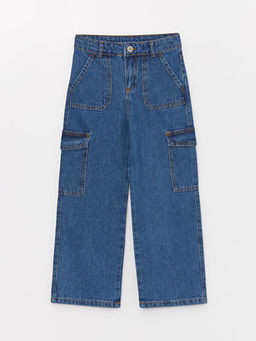 Wideleg K?z ?ocuk Kargo Jean Pantolon