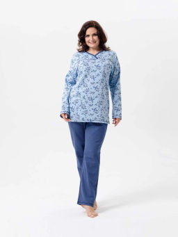 Пижама женская, цвет голубой синий