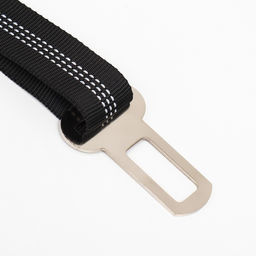 Ремень безопасности для собак, амортизирующий, 75-85 х 2,5 см, черный - Пижон фото 2