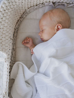 Плед вязаный хлопковый "Молоко" 0+