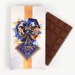 Подарочный набор новогодний Счастья и удачи в Новом году: чай, мёд кремовый, шоколад