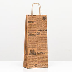 Цена за 10 шт. Пакет под бутылку Комплимент, 14 х 8 х 32 см