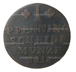 1 пфенниг 1818 года Германские государства  Брауншвейг и Ленебург  Вольфенбюттель