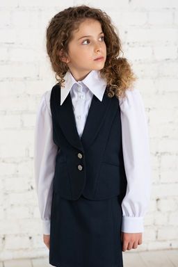 Белая школьная блуза Mooriposh, модель 06137  фото 6