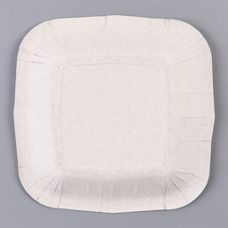 Цена за 10 шт. Тарелка одноразовая бумажная квадратная "С Днём Рождения",горошек, 16,5х16,5 см