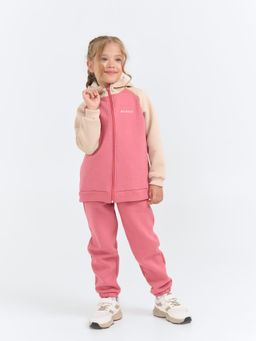 Толстовка Колор блок Пепельная роза утепленная - Bungly фото 4