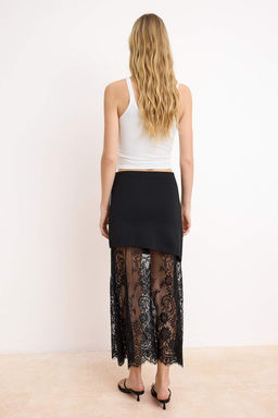 Siyah Dantel Detayl? Triko Etek TWOSS26ET00116 - Trendyolmilla фото 5