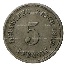 Монета 5 пфеннигов 1912 года F Германия