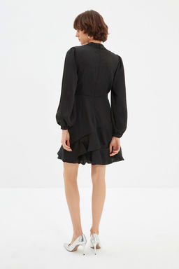 TRENDYOLMILLA Siyah Etegi F?rf?rl? A Kesim Mini Dokuma Elbise TWOAW21EL1891  фото 10