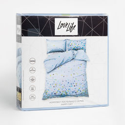 Постельное бельё Евро LoveLife Happy day пододеяльник 200х217 см+наволочка 50х70 см-2шт, поплин, 125 г/м фото 5