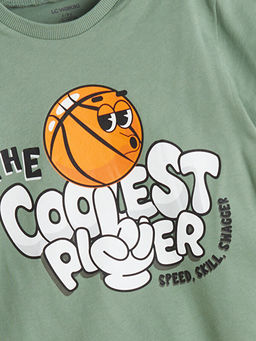 Bisiklet Yaka Bask?l? Erkek ?ocuk Ti??rt 2li