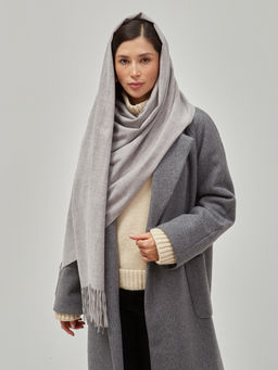 в составе шерсть Большой, мягкий, теплый двусторонний однотонный палантин - Tantino фото 3