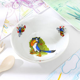 Салатник детский Добрушский завод «Лесовичок», 360 мл, d=14.5 см, фарфор, белая, рисунок МИКС