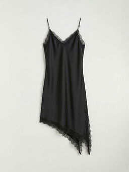 V Yaka Dantel Detayl? Saten Bluz