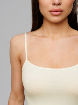 Женская майка на бретелях Lingeamo кремовый ЛТ-07 (131)  фото 7