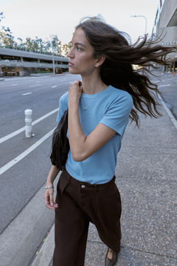 SOFT-TOUCH KNIT SHORT SLEEVE JUMPER - Zara фото 14