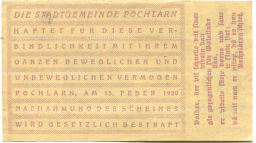 Банкнота 60 геллеров 1920 года Австрия  Пёхларн (нотгельд)
