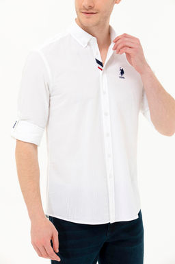 Мужская белая рубашка с длинным рукавом - U.s. polo assn фото 6